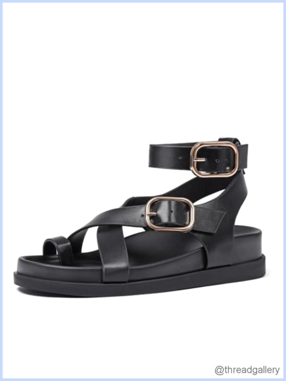 CELNEPHO Women's Platform Sandals Ankle Strap Bohemian Flats Summer Shoes